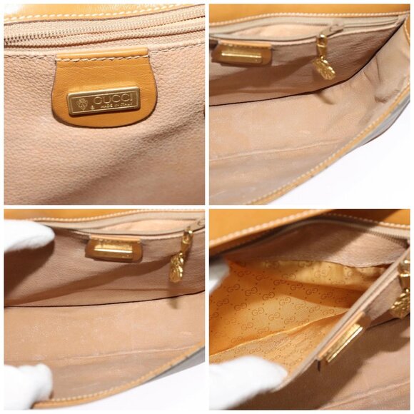 GUCCI Micro GG Supreme Shoulder Bag PVC Beige Gold Auth th6085 - Picture 15 of 16